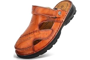 GURGER Sandales de Marche Homme Cuir de Vachette Été Sabots et Mules