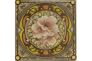 RAINBOW DECORS LTD Morning Awakening Decorative Ceramic Tile Mucha Ladies Flowers Floral 6" Tile Hand Decorated UK