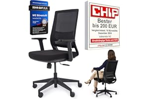 ‎VALKENSTOL VALKENSTOL M2 Bürostuhl Ergonomisch Testsieger mit Einstellbarer Armlehne ohne Kopfstütze für maximale Bewegungsfreiheit, Rückenfreundliche Bürostühle, Schreibtischstuhl für Büro und Home Office Chair