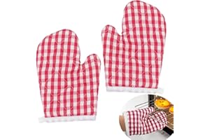 BAISENJF 2 Pcs Kids Oven Mitts Heat Resistant Oven Gloves Comfortable Home Cooking BBQ Gloves for Children's Diy Baking Project,Kitchen Accessories
