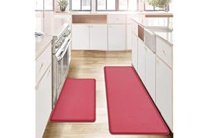 Gutsbox Kitchen Rugs Non Slip Washable Kitchen Mat PVC Kitchen Runner Anti Fatigue Kitchen Mat, Waterproof, Oil Resistant, Soft, Comfort, 45x120cm, Thick 0.8cm