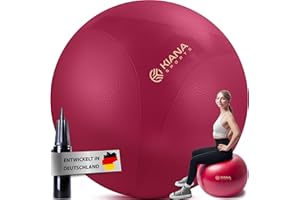 ‎KIANA SPORTS KIANA SPORTS® Gymnastikball & Sitzball - 4 Größen - Deutsche Entwicklung - Rutschfester Yoga Ball mit Noppen - Extra Dick & Belastbar - inkl. Pumpe & Übungsplan – Ideal für Fitness & Büro