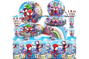 YOGARTH 61 Stück Partygeschirr Set für 10 Gäste, Kindergeburtstag, Geburtstag Party Set für Feiertage, Schulfeste, Picknicks, Party Deko (A)