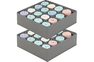 KATTAO Organizador cajones y armario 24 compartimentos - Organizador ropa interior, calcetines y cinturones - Organizadores de cajones - Drawer organizer