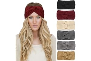 DRESHOW 6 Pezzi Fasce per Capelli Tessuto di Lana Turbante Fascia da Donna Invernale Accessori Cerchietti per Donna Ragazze