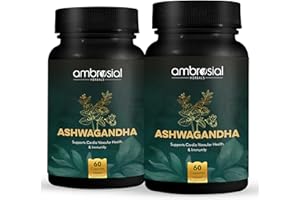 Ashwagandha 500mg 120 Tablets | Herbal Supplement | 100% Natural & Vegan | High Strength | Immunity Support | by Ambrosial
