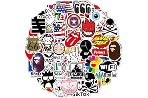 ‎TRUSTKK 100Pcs Cool Brand Aufkleber, Wasserfeste Vinyl Stickers für DIY Dekoration, Graffiti Style Decals für Auto Motorräder Laptop Fahrrad Skateboard Snowboard Gepäck Aufkleber MacBook iPad und mehr
