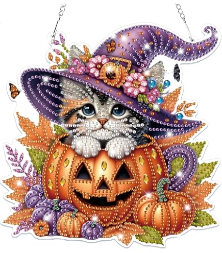 LWZAYS Diamant-Malerei-Set Halloween – Vollbohrer-Set Für Erwachsene & Anfänger, Geister-Motiv