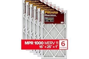Filtrete 16x25x1, AC Ofenluftfilter, MPR 1000, Micro Allergen Defense, 6er-Pack (genaue Maße 15,69 x 24,69 x 0,81)