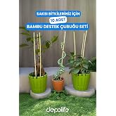 Depolife Bitki Fidan Saksı Destek Kazığı 10 Adet 30cm Bambu Destek &Ccedil;ubuğu Seti