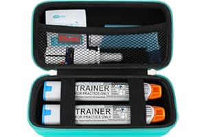 Elonbo EpiPen Carrying Case, Travel Medicine Kit for 2 Epi Pens or Auvi Q, Asthma Inhaler, Nasal Spray, Allergy Meds, Diabetic Supplies, Ventolin Inhaler Organize Holder Bag, Turquoise (CASE ONLY)