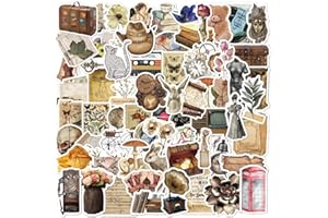 FOCRI 100PSC Vintage Stickers, Aesthetic Retro Journaling Supplies Kit, Cute Cottagecore Scrapbooking Stickers for Adults Teens, Waterproof Vinyl Decals for Planner Junk Journal Paper Water Bottle Laptop