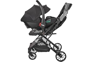 Nania Myla, Poussette combinée 2 en 1, compacte et légère, de 0 à 4 ans,(22kg max), avec Siège auto Rimini Nania, 40-87 cm, (0-13kg), Protection Latérale, avec Insert de confort