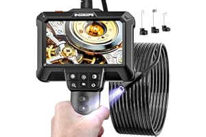 WINWEND Endoscope Inspection Camera, Borescope with 4.3'' LCD Screen, IP67 Waterproof Borescope Camera with 8 Adjustable LED Lights, HD 1080P Inspection Cameras, 16.5ft Endoscope Cameras, Gadgets for Men