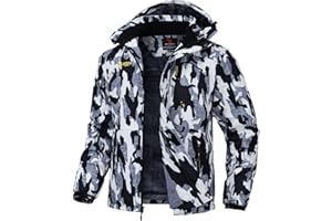 Rdruko Skijacke Herren Warme Winterjacke Gefüttert Verdickt Softshelljacke Wasserdicht Snowboardjacke Atmungsaktiv Funktionsjacke mit Abtrennbarer Kapuze