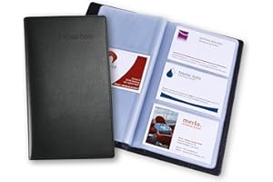 SIGEL Vz171 Porte-Cartes de Visite, Jusqu'à 120 Cartes, 9 X 5,8 cm, Similicuir, Noir