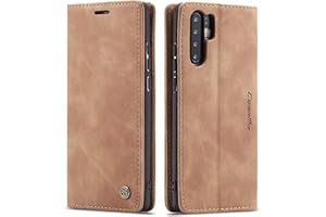 QUQUCHENG123 Ququcheng - Carcasa Compatible con Huawei P30 Pro, Piel con Tapa, Cierre magnético, Carcasa antigolpes, Color marrón