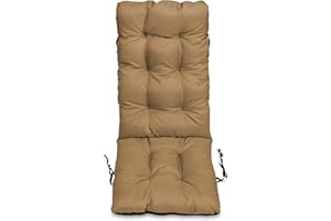SuperKissen24. Cuscino per Sdraio 123x48 cm da Esterno ed Interno Resistente e Comodo per Sedie Reclinabili, Spiaggine e Poltrone da Giardino - Beige