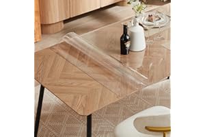 VITA FELICE ‌PVC Table Protector Clear Plastic Waterproof Table Cover for Dining Table, Heavy Duty Wipe Clean Transparent Mat,Tablecloth for Worktop Kitchen Restaurant Party Events (60x140cm)