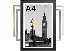 CLAY ROBERTS A4 Photo Frame, Picture Frame, Certificate, Art Print Poster, 21cm x 29.7cm, Black Frames, A4 Photo Collage Gallery Display