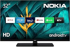 Nokia Smart TV - 32 pouces Television (80cm) Android TV (HD, HDR10, DVB-C/S2/T2, Google Play Store, Netflix, Prime Video, Disney+)