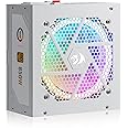 Redragon PSU007 80+ Gold 850 Watt ATX Fully Modular Power Supply w/ 80 Plus Gold Certified, Compact 160mm Size & RGB Low Noise Smart-ECO 0 RPM Fan, 100% Japanese Capacitors, Full Mod Cables, White