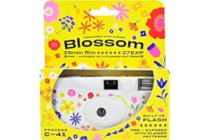 Retocolor Blossom 400 35mm Disposable Film Camera 27EXP, Color Negative Film, Focus Free, Easy to Use, Built in Flash, Single Use (Film and Battery Included) (BLOSSOM)