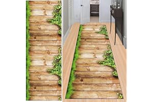 ‎BAYUE BAYUE Läufer Teppich Lang Flur rutschfest Waschbar 90X200CM,Modern Küchen Teppich Polyester Dauerhaft, Schlafzimmer Muster Carpet, für Wohnzimmer Büro Esszimmer, Anpassbar Teppichläufer Meterware