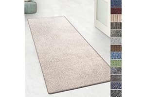 ‎KARAT KARAT Teppich Läufer für Küche, Flur & Wohnraum - Teppichläufer auf Maß - Meterware - Flurteppich - Küchenläufer - Wohnzimmer Teppich (80 x 100 cm, Lyon - Beige)