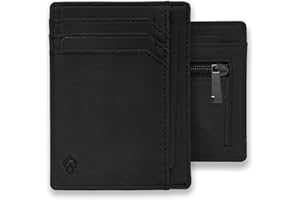 AKIELO Portefeuille Homme RFID Blocage avec Coffret Cadeau – Porte Cartes Ultra Fin – Portefeuille Minimaliste (Collection Bravo)