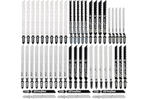 JOHIUX 52tlg. Stichsägeblätter Set Stichsägeblätter Holz Jigsaw Sã¤gen T-Schaft Stichsägeblatt für Holz und Metall, sägeblätter stichsäge Zubehör.