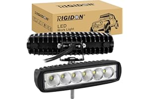 RIGIDON 2 Pcs Faro da Lavoro Led, 6 Pollici 15 cm 18W Flood Luci di Lavoro a Led, Barra Led Fuoristrada Per Auto Trattore Escavatore Camion SUV ATV 4x4, Faretti Fendinebbia 12V 24V 6000K Bianca