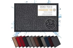 Carpet Diem Zerbino 80 x 120 cm - Tappeto ingresso antisporco - Interno ed Zerbino da Esterno, Tappetino antiscivolo per Porta, Tappeto antisporco per Porta d Ingresso - Nero-antracite
