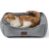 Bedsure Washable Rectangular Bed for Dogs, Cats, 51 x 41 cm | Rectangular Washable for Small Dogs and Pets with Non-Slip Base