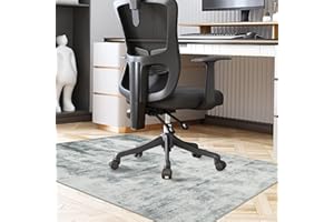 Famibay Office Chair Mat for Hard Floor 90x120cm Grey Chair Floor Protection Mat Rubber Computer Desk Chair Mat Hard Floor Protector for Home Office Chair Anti Skidding Washable(Grey, 90x120cm)