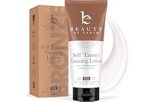 BEAUTY BY EARTH Selbstbräuner – Bio mit rein Natürlichen Ingredienzen, Bräunen Ohne Sonne, Top-Bronzer, Gold, Aufbaubräunung von Leicht zu Mittel bis Dunkel, für Gesicht und Körper, 220ml