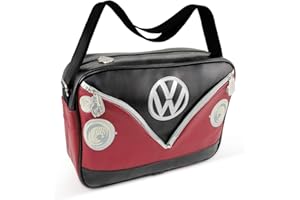 BRISA VW Collection - Volkswagen elegante borsa a tracolla regolabile, unisex, retrò/vintage, Campervan T1 Bus design (similpelle)