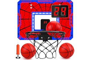 Auney Mini Basketballkorb Kinder Indoor,Basketball Korb im Zimmer Wandmontage mit Elektronische Anzeigetafel,Kinderspielzeug Basketball Geschenk Junge 3-8 Jahre