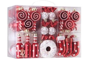 Sea Team 80 sztuk mieszanych kombinacji odporne na pęknięcia i uderzenia pudełko prezentowe na bombki bożonarodzeniowe. Jest to do dekoracji świątecznych, wielokrotnego użytku, przenośne, ozdoby choinkowe