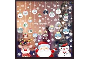 ‎MIZIJIA Weihnachtsdeko Fenster, 10 Blatt Fensterbilder Weihnachten Selbstklebend, Doppelseitiger Fensterdeko Weihnachten, PVC Weihnachtsfensterbilder Kinder, Wiederverwendbar Fenstersticker Weihnachten