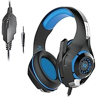 Kotion Each GS410 Headphones with Mic and for PS4, Xbox One, Laptop, PC, iPhone and Android Phones(Blue)