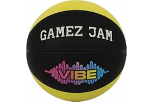 Gamez Jam Ballon de Basket Taille 7 – Ballon Basket Outdoor & Indoor pour Adultes et Joueurs Confirmés – Grip Antidérapant en Caoutchouc Durable – Design Unique et Performant