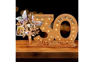 WAREHOUSE Originelle Geburtstag Geschenk Frauen & Männer - Geldgeschenke Geburtstag mit Holz Schild Gästebuch Geburtstag Deko Geburtstagszahlen Holz Schild Gäste (30)