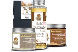 Maroc Argan Coffret Beauté du Maroc, Huile d'Argan/Savon Noir/Argile Rhassoul, 250 g