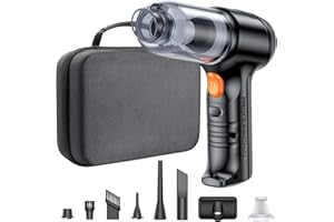SEALIGHT Handstaubsauger, 9-in-1 Handstaubsauger Akku,Superstarke Saugkraft, Autostaubsauger mit Aufbewahrungsbox für Auto, Haus, Büro und Tierhaarreinigung (Schwarz)