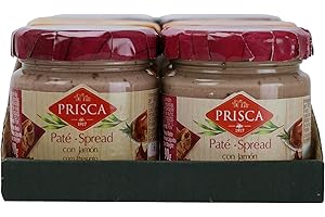 PRISCA Surtido de Patés con 6 Unidades de 90gr cada - Paté con Vino Oporto 90gr 2 Unidades Paté con Jamón 90gr 2 unidades Paté de Queso de Cabra 90gr 2 unidades