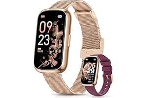 NAIXUES Smartwatch Damen, 1,47" Fitnessuhr Damen Menstruationszyklus/24H Pulsuhr/SpO2/Schlafmonitor, 24 Sportmodi, Nachricht, IP68 Wasserdicht Sportuhr, Fitness Tracker Schrittzähler Android iOS Gold