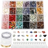 SWAWIS 24 colored gemstones with hole | 4-8mm Irregular Beads for DIY Jewelry Making