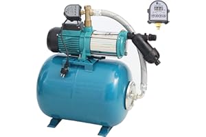 HOOGANA MHi1300-6000l/h Domestic Waterworks 5-Stage Garden Pump 50L Electronic Pressure Switch with Dry Run Protection