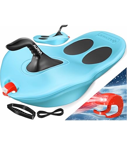 Bob Slittino Da Neve Monoposto | Con Freni E Superficie Anti-Scivolo | Per Bambini E Adulti | 80 Cm - Foto 5